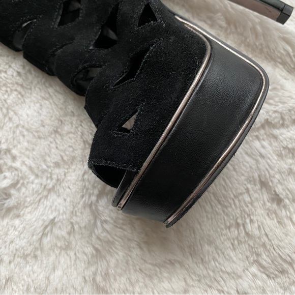 Black Bebe Platform Booties/Heels - Picture 3 of 9